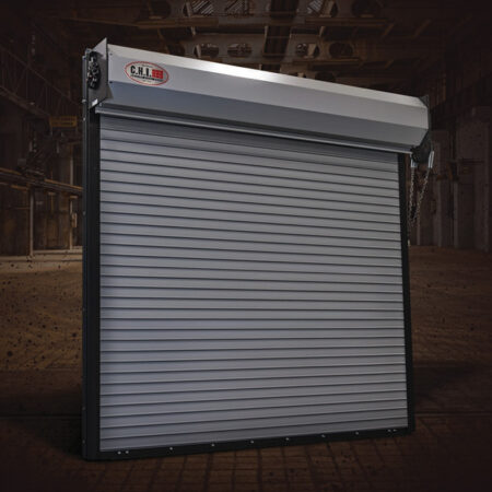 Cortina Enrollable CHI Modelo 6000 de acero galvanizado para aplicaciones comerciales e industriales