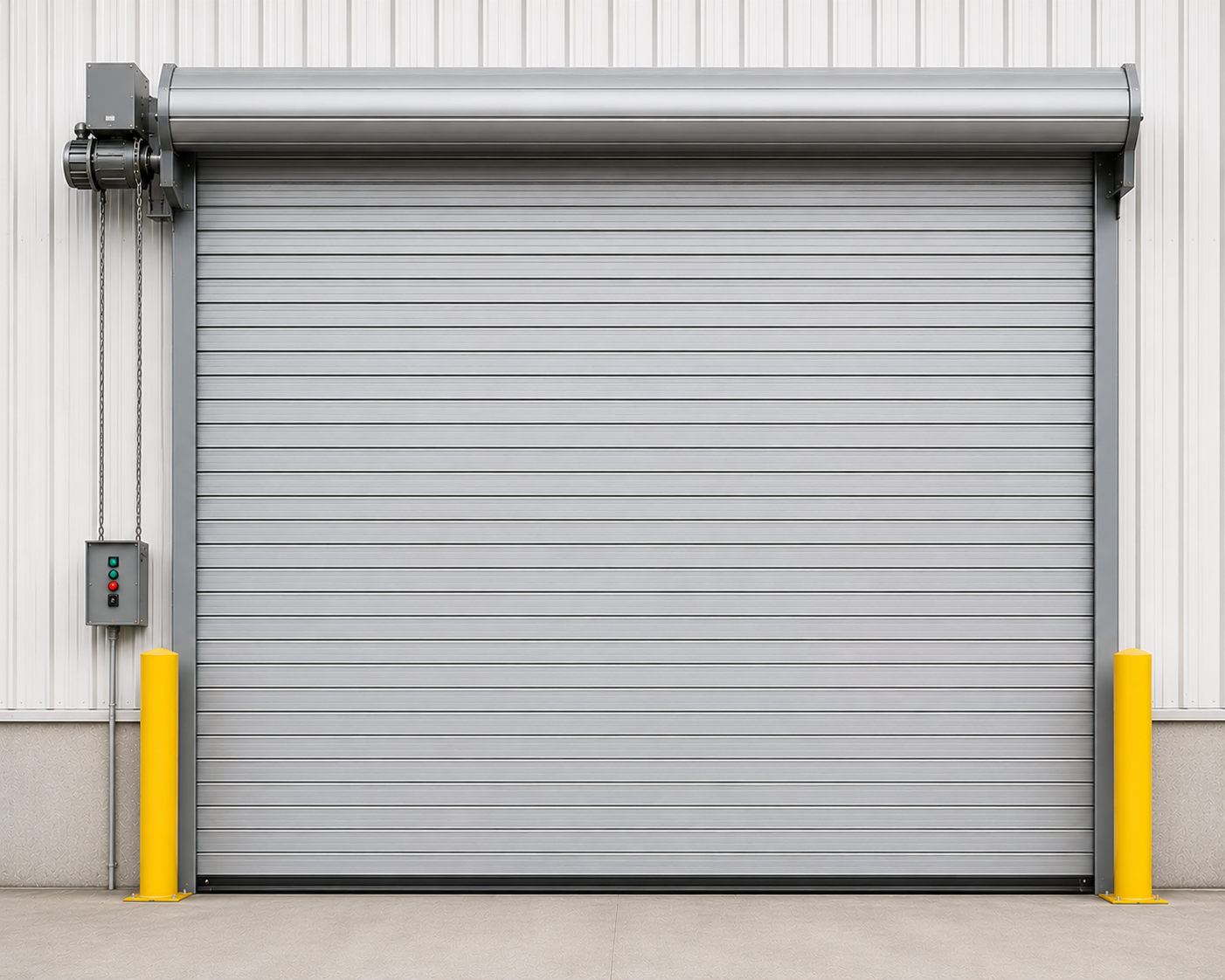 Cortina metálica enrollable nacional europea Cortmet fabricada en lámina galvanizada reforzada, diseñada para brindar seguridad y durabilidad en accesos comerciales e industriales.