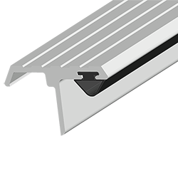 Astragal en T con Vinil flexible EAST-501 Aluminio 108"